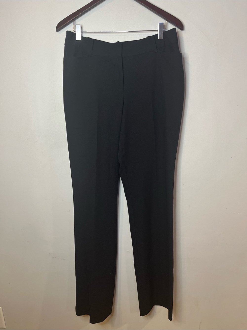 Worthington Women’s Black Solid Curvy Fit Dress Pants Flat Front 8 Tall